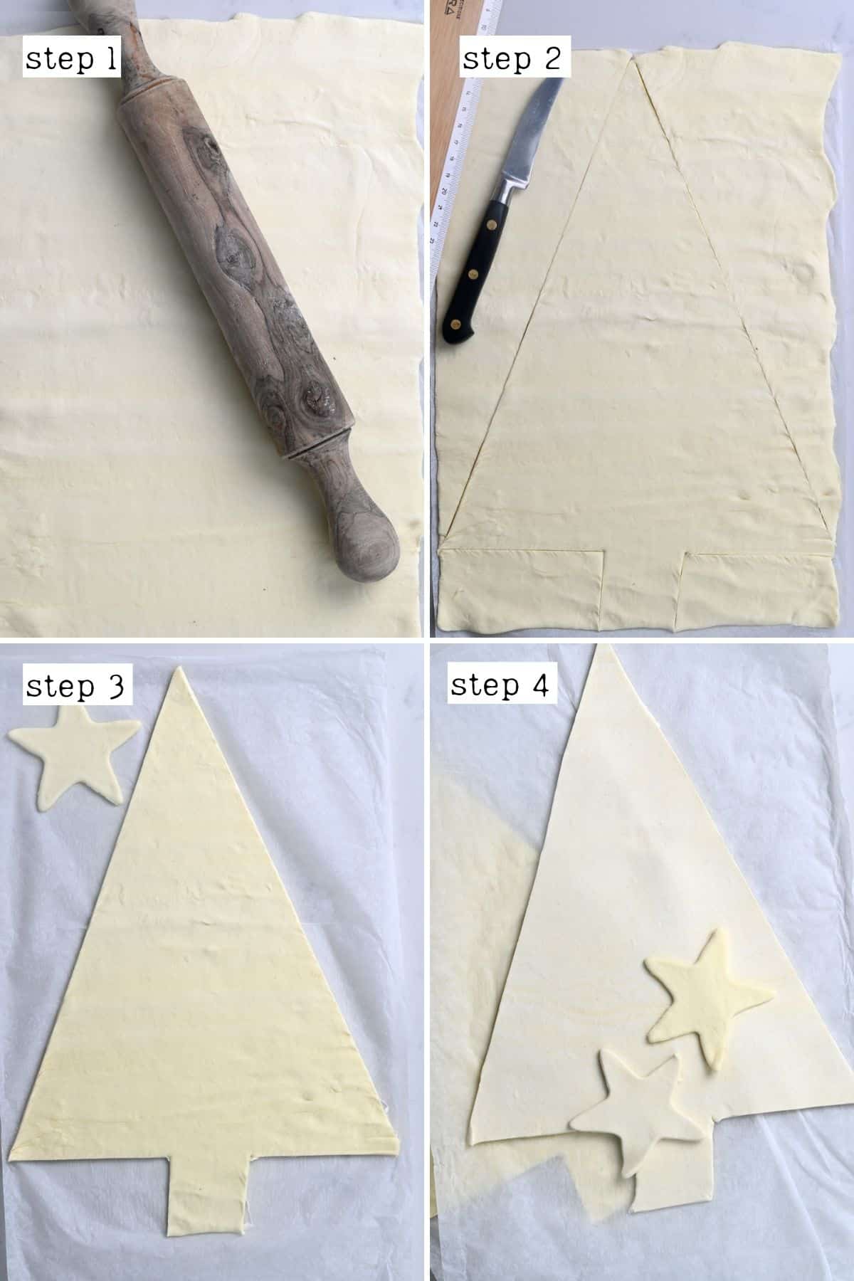 Steps for shaping puff pastry