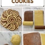Steps to make pinwheel cookies