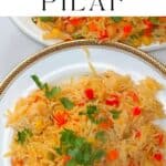 A serving of vegetable rice pilaf