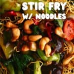 Vegetable stir fry with noodles