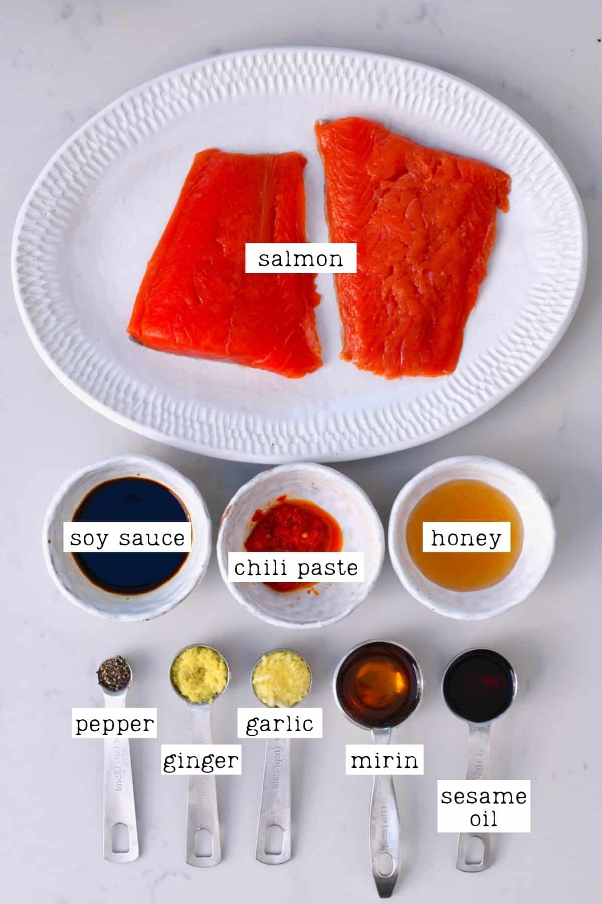 Ingredients for teriyaki salmon