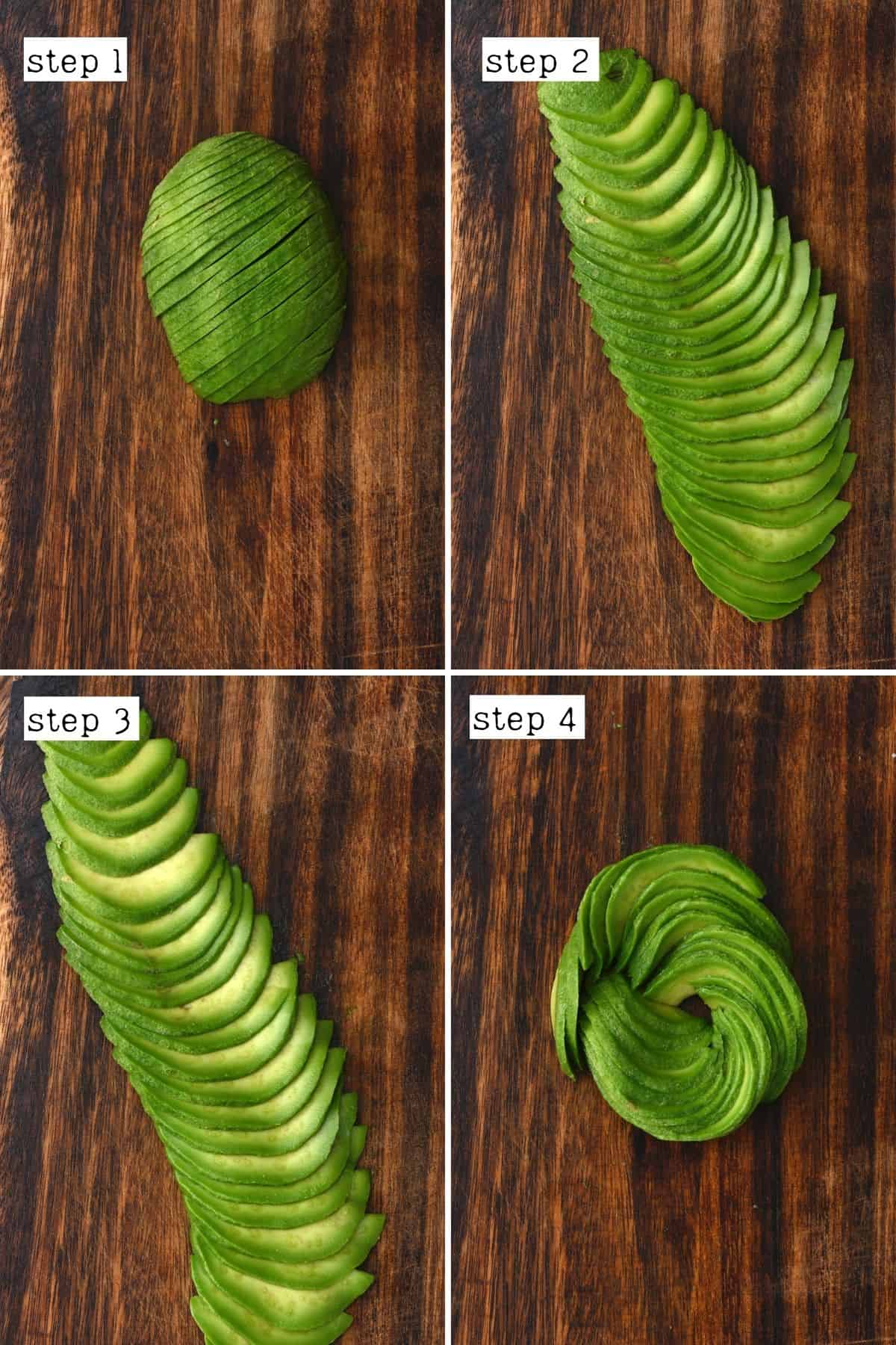 Steps for slicing avocado