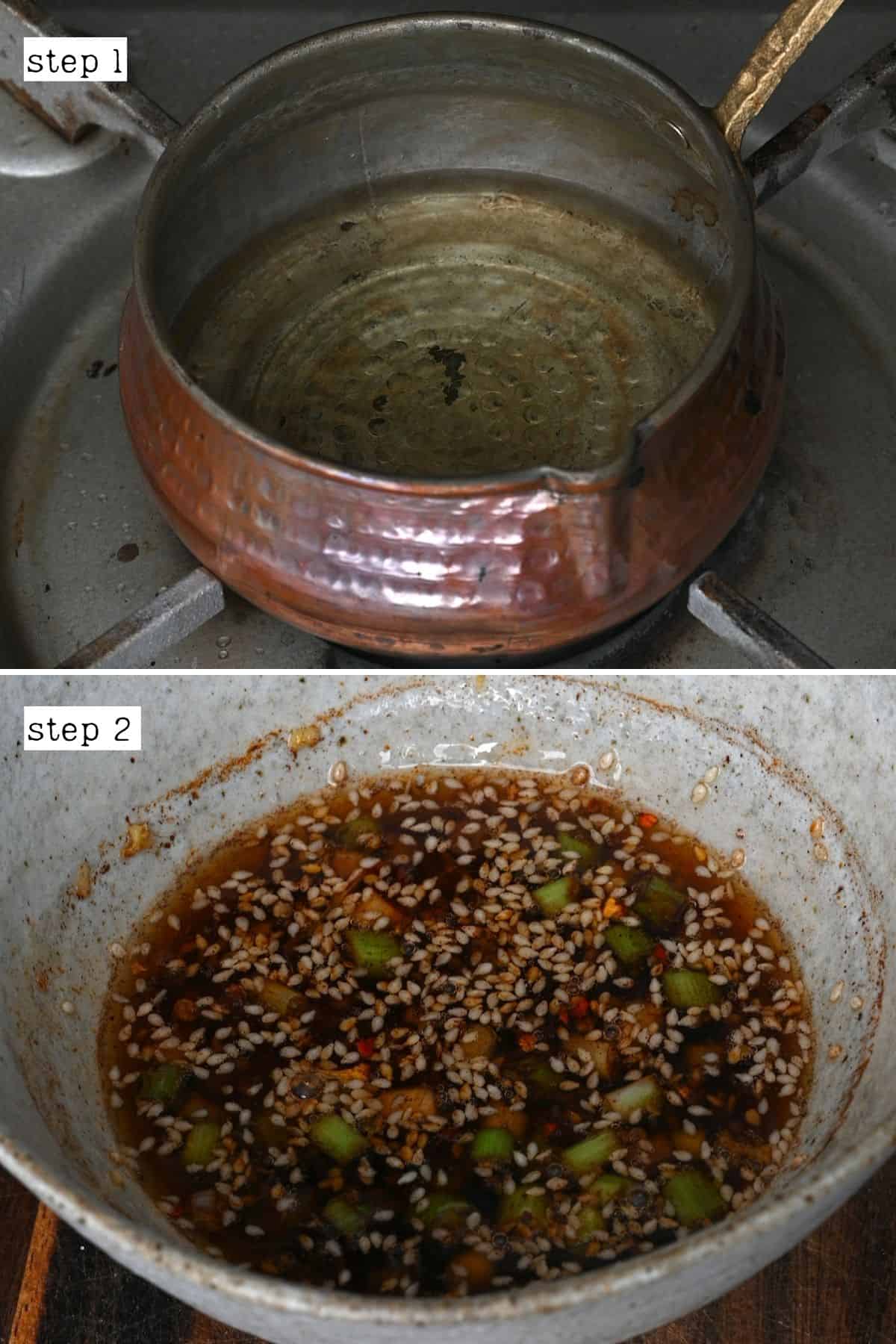 Steps for making chili oil for noodles