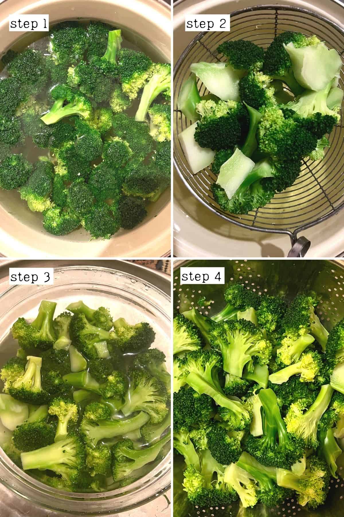 Steps for blanching broccoli