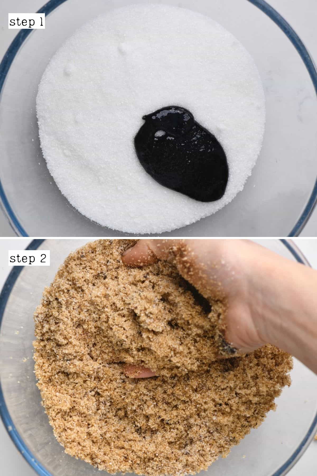 Steps for mixing brown sugar