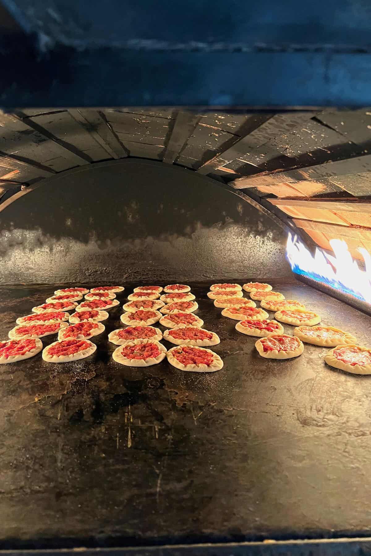 Baking sfiha meat pies