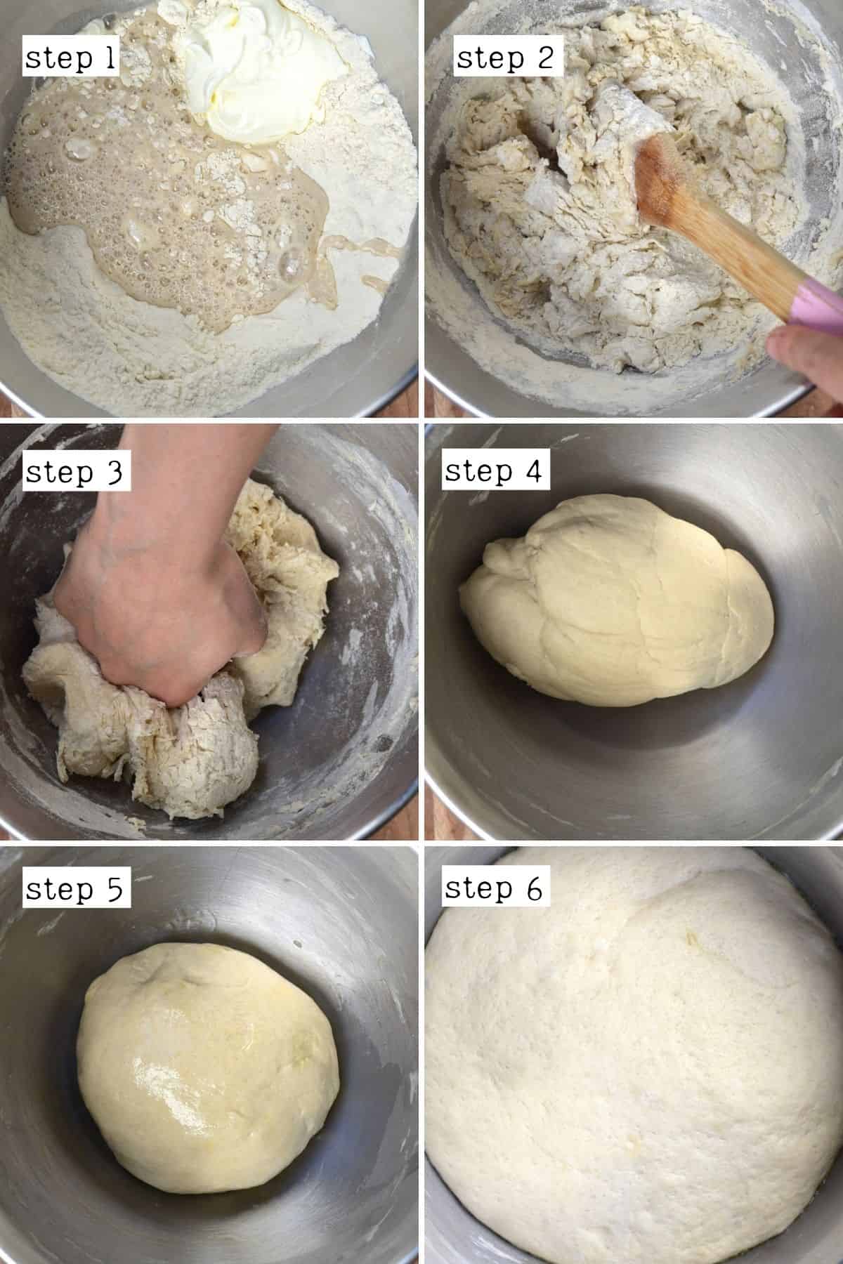 Steps for preparing dough