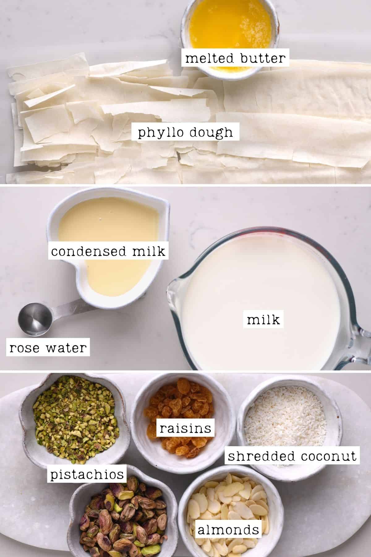 Ingredients for om ali