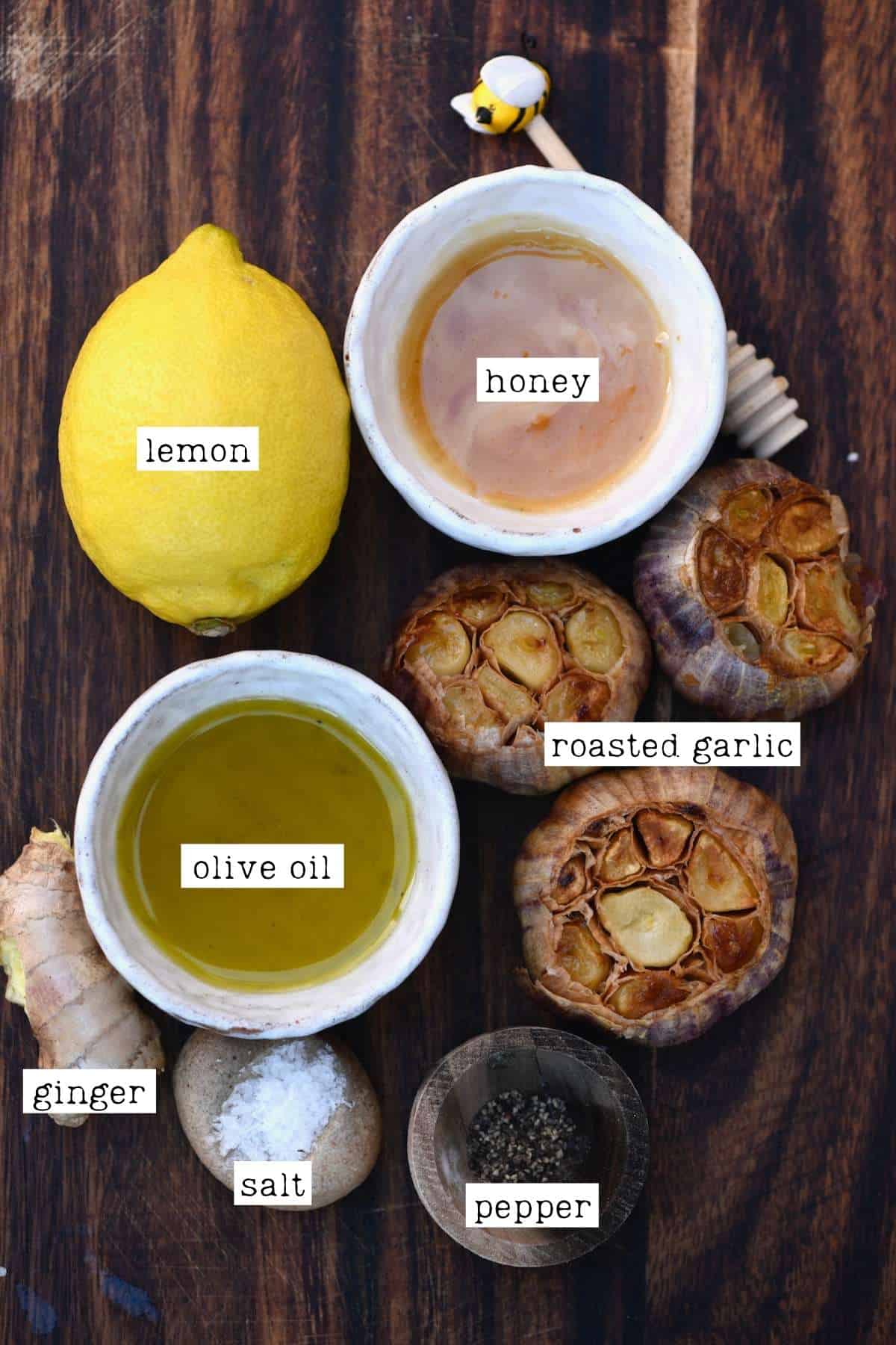 Ingredients for roasted garlic dressing