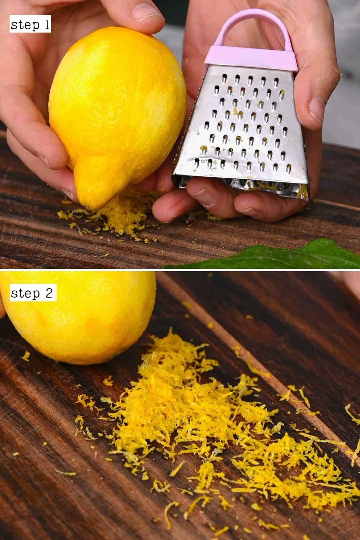 How to zest a lemon with a box grater