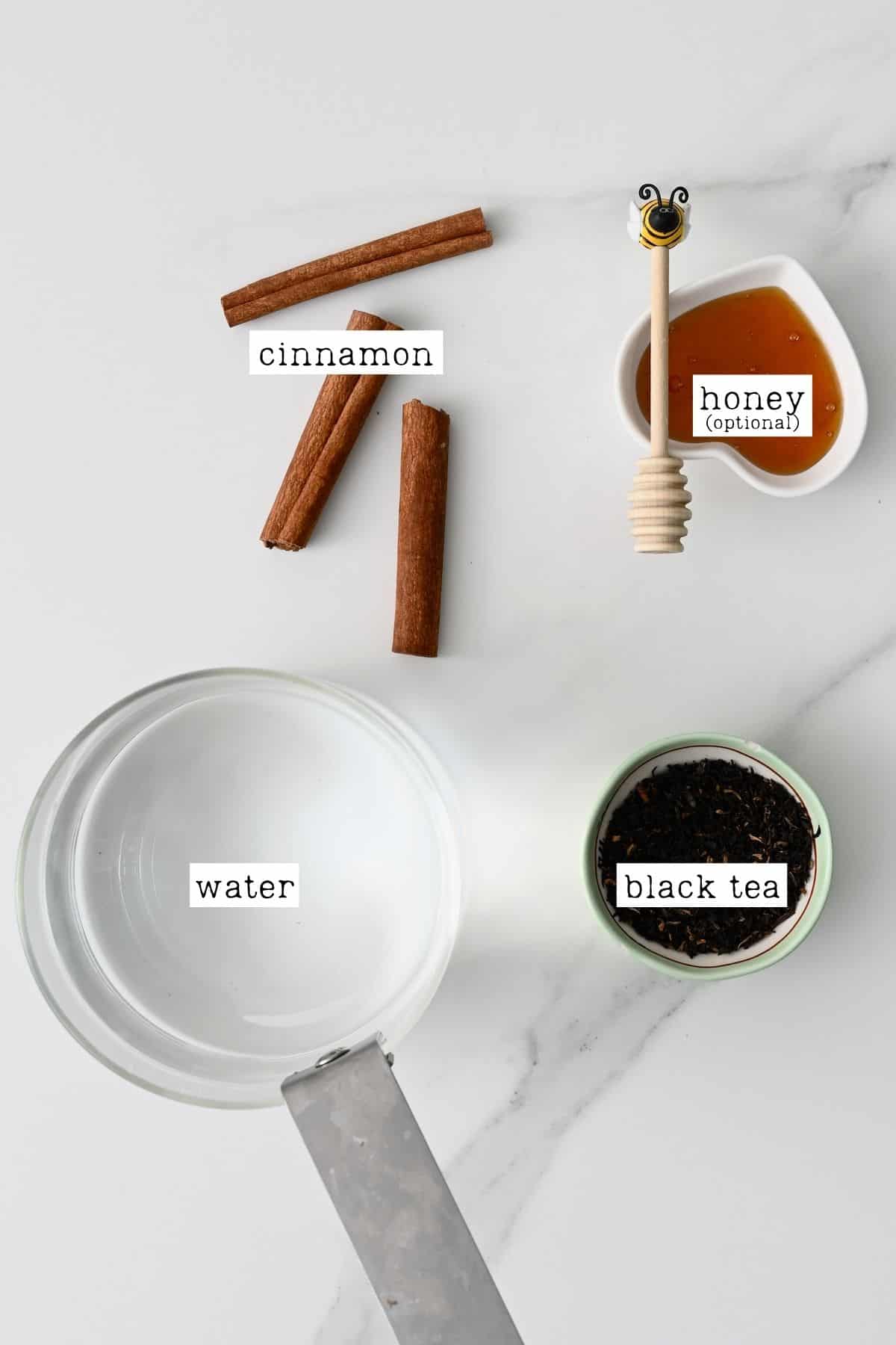 Ingredients for cinnamon tea