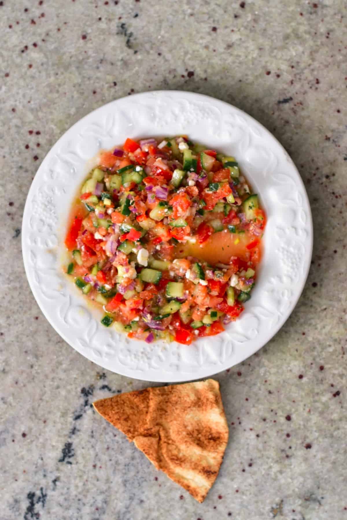 A serving of mediterranean salad