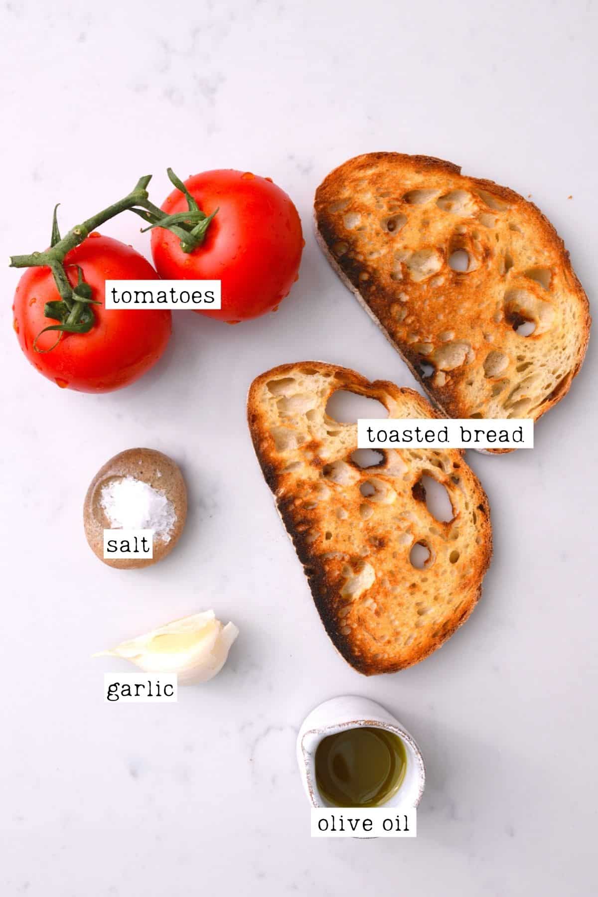 Ingredients for pan con tomate