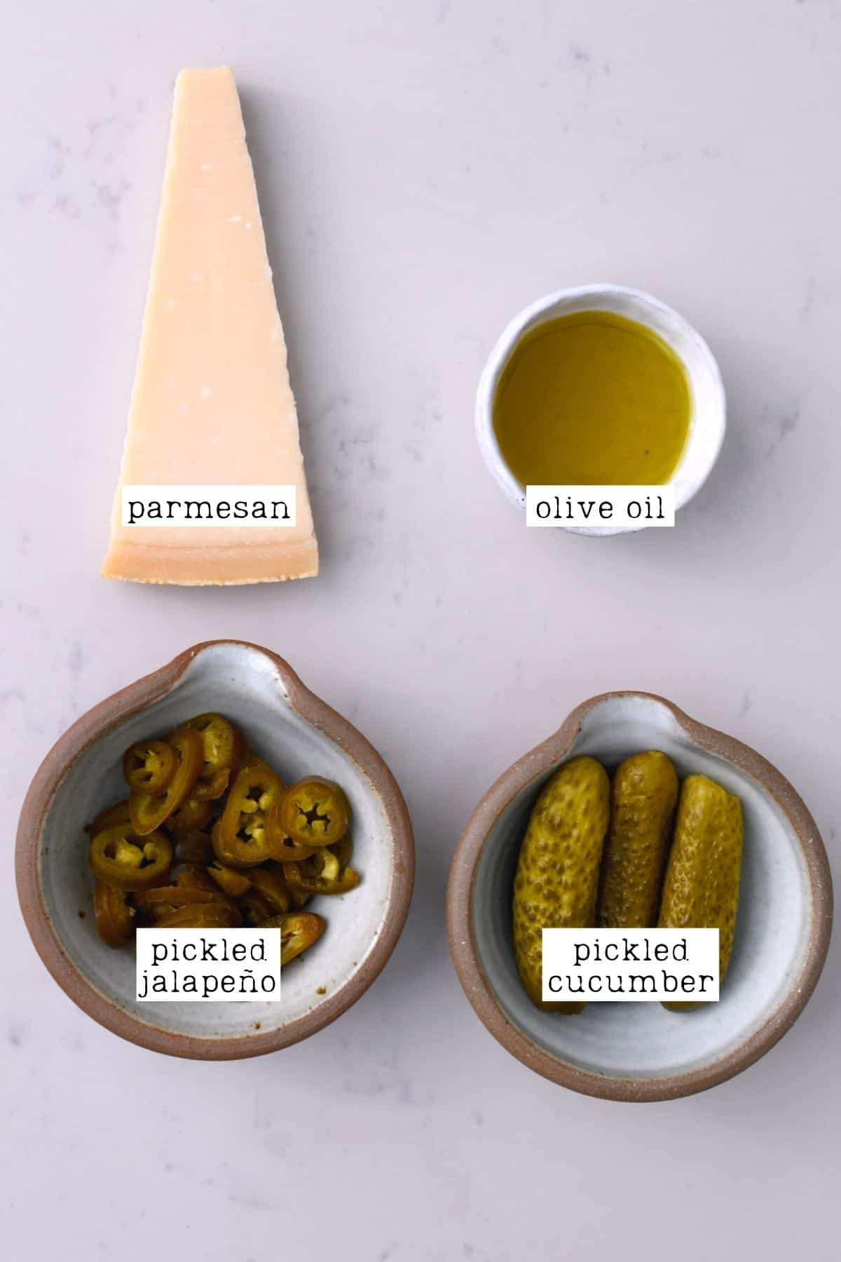 Ingredients for parmesan crisps