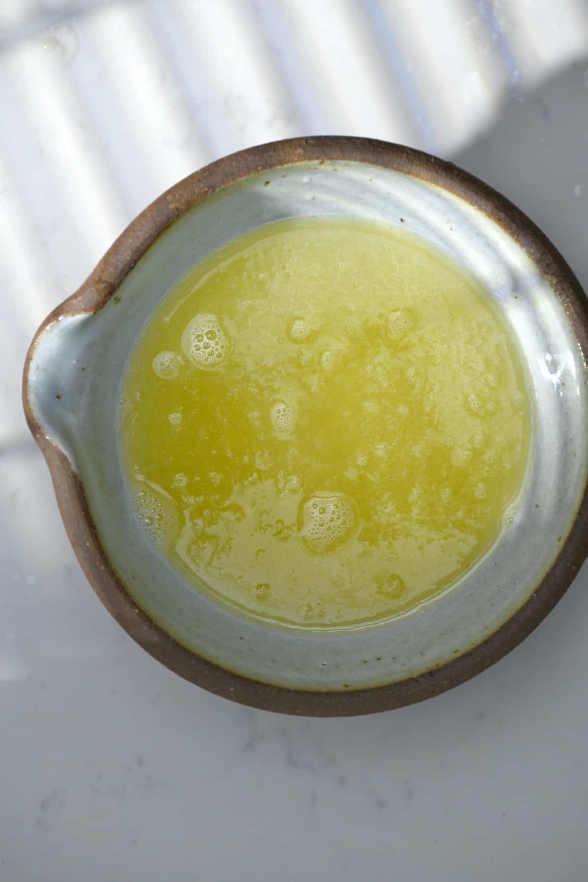 Lemon juice in a bowl