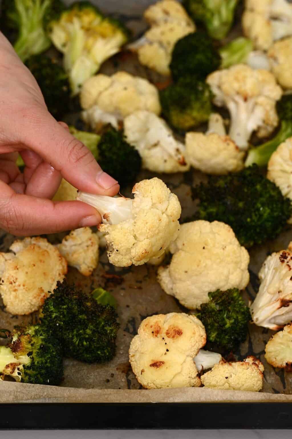 Roasted Cauliflower and Broccoli (Oven and Air Fryer Methods) (+ Flavor