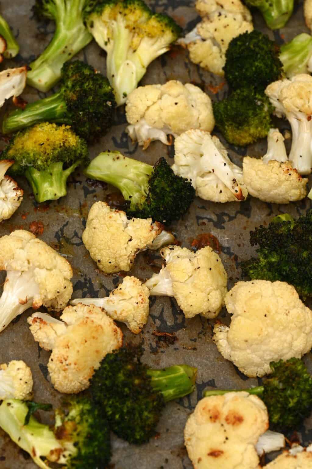 Roasted Cauliflower and Broccoli (Oven and Air Fryer Methods) (+ Flavor
