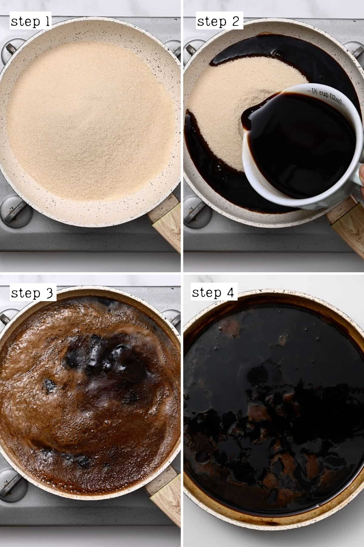 Steps for making coffee syrup