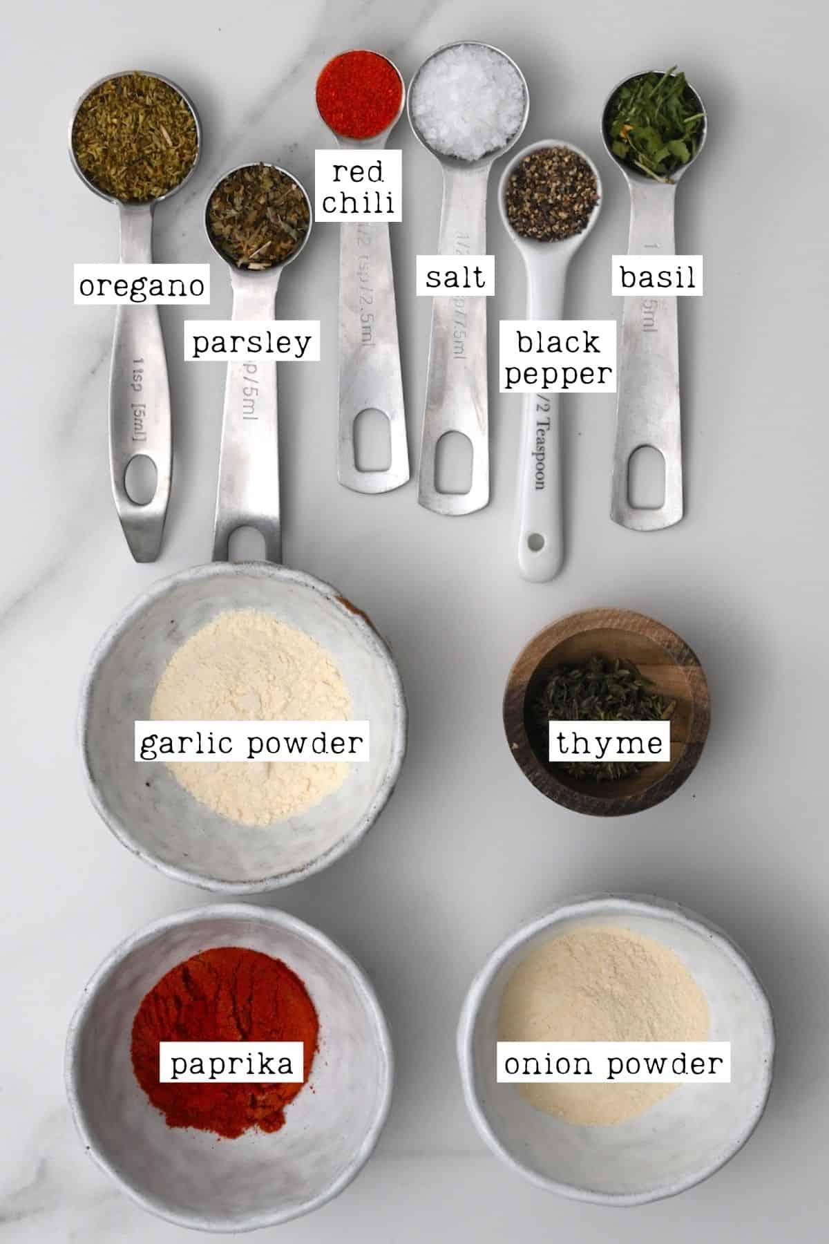 Ingredients for french fry seasoning