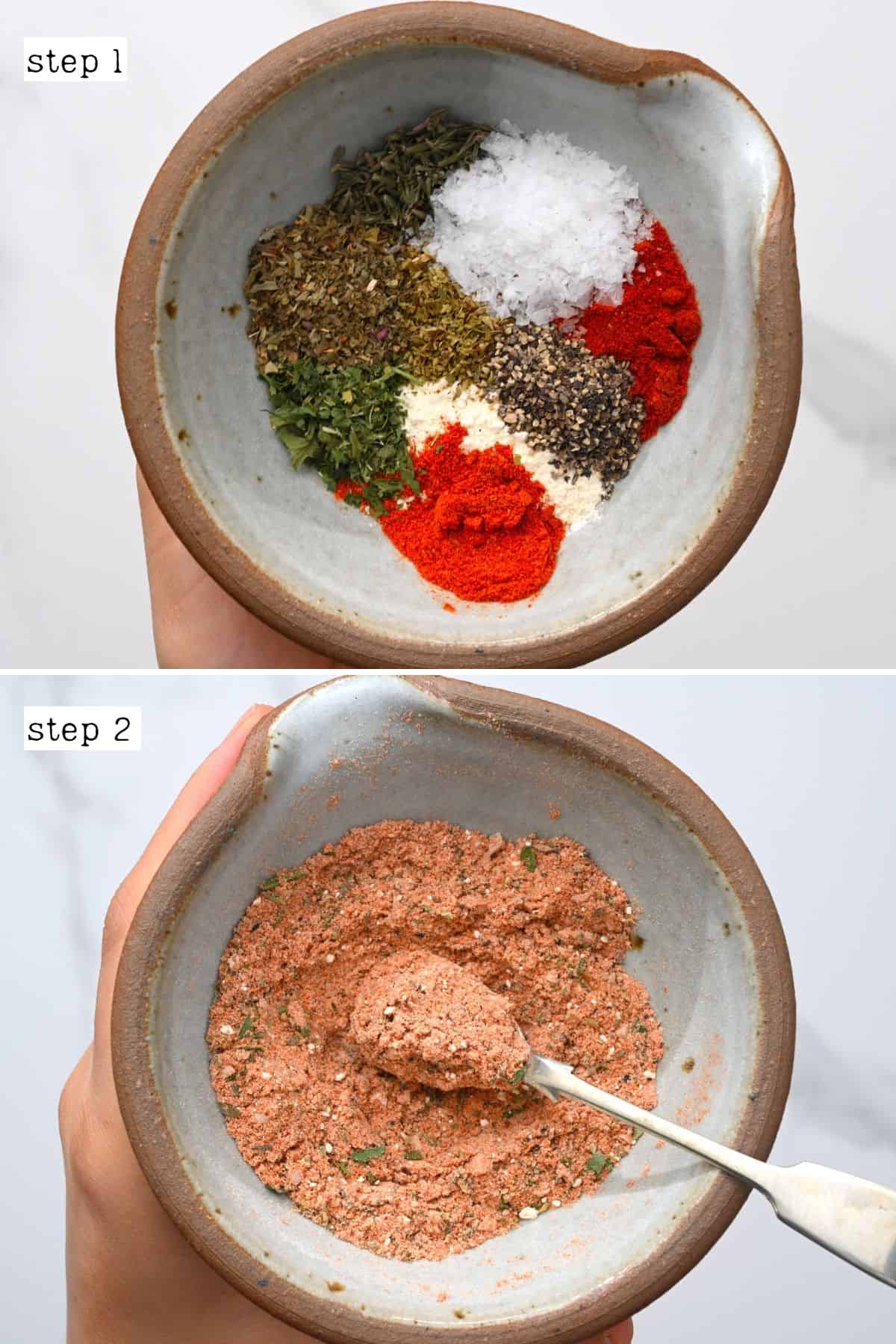 Steps for making french fry seasoning