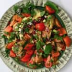 Grilled eggplant salad topped with mint and pomegranate seeds - 14