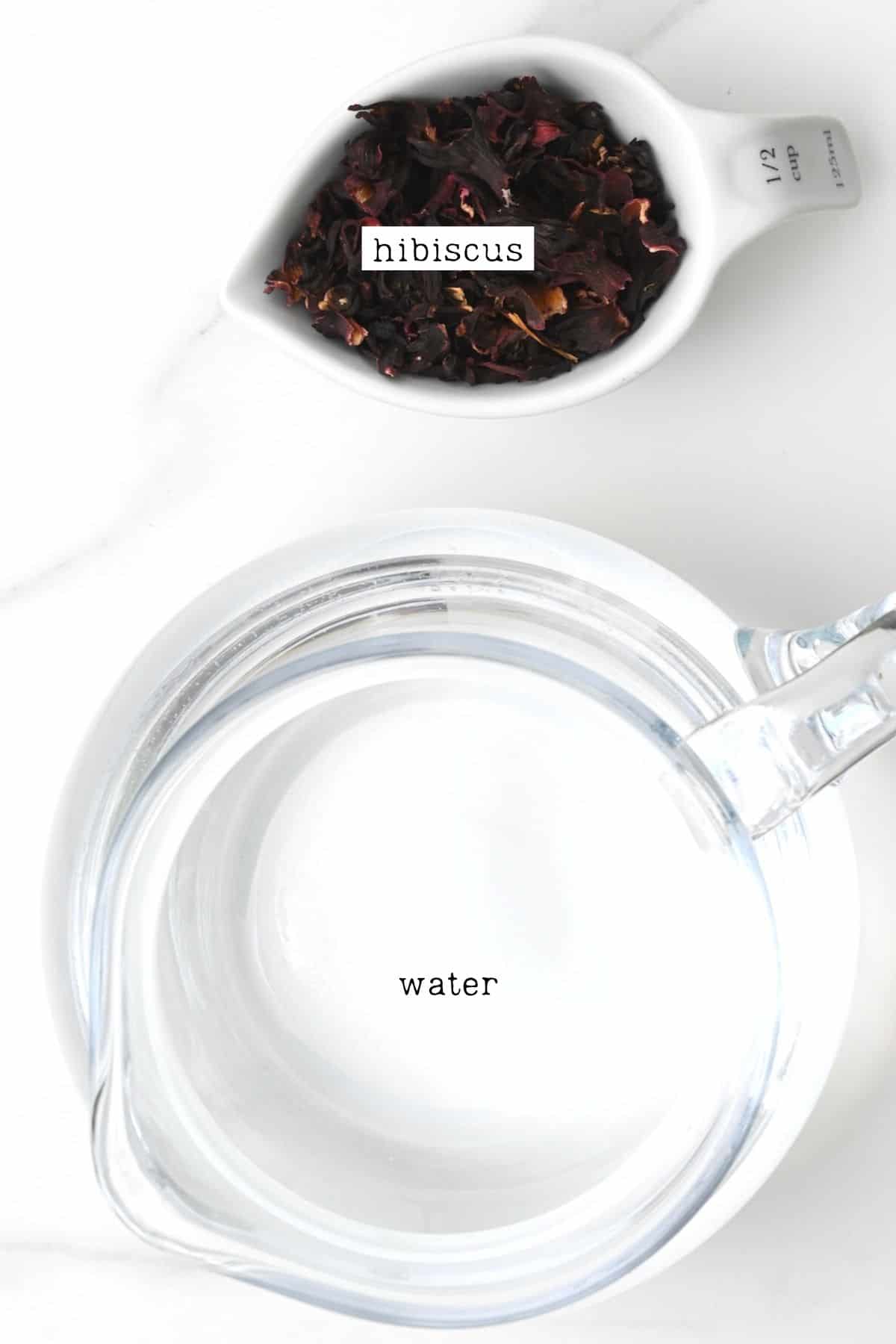 Ingredients for hibiscus tea