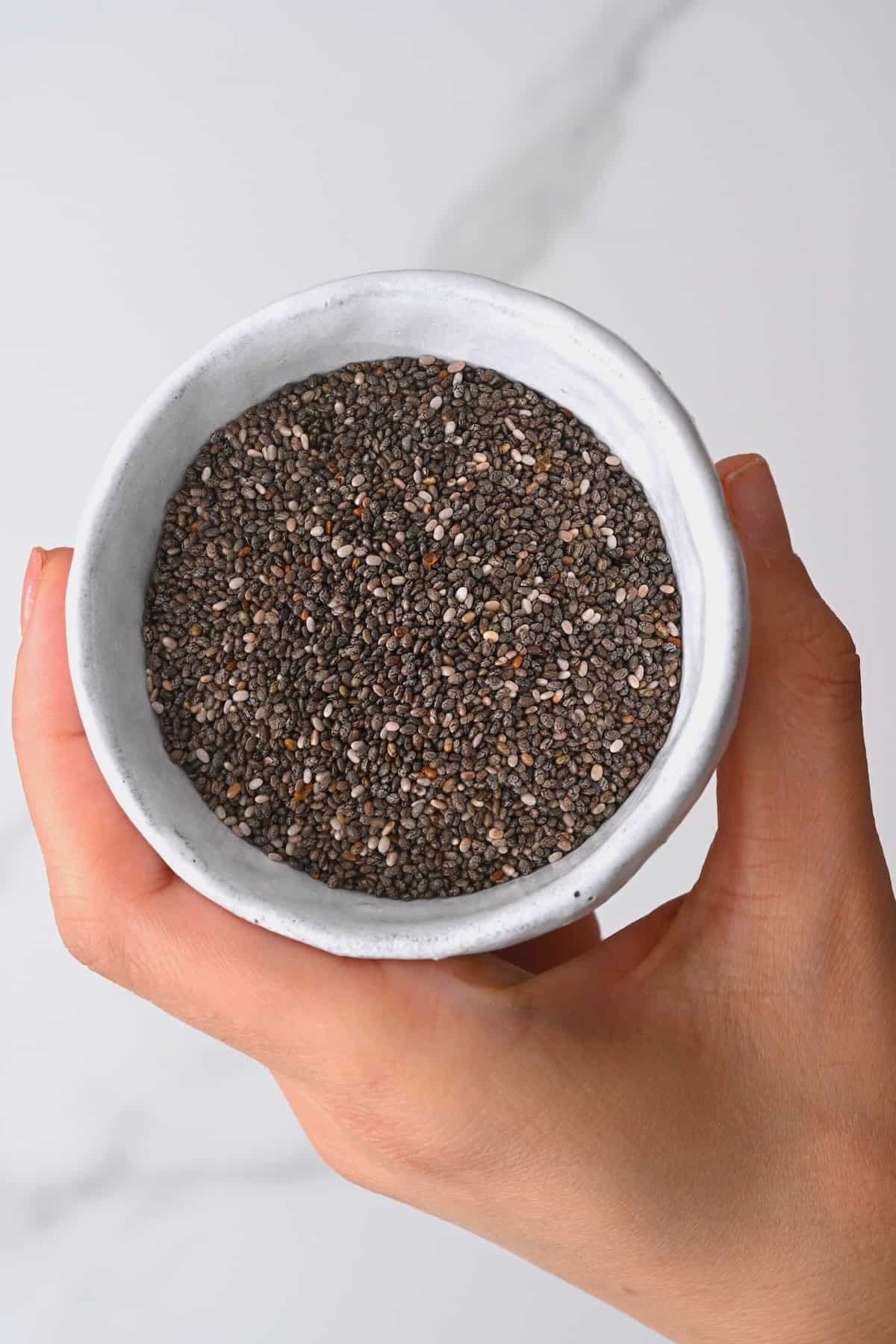 A small bowl with chia seeds