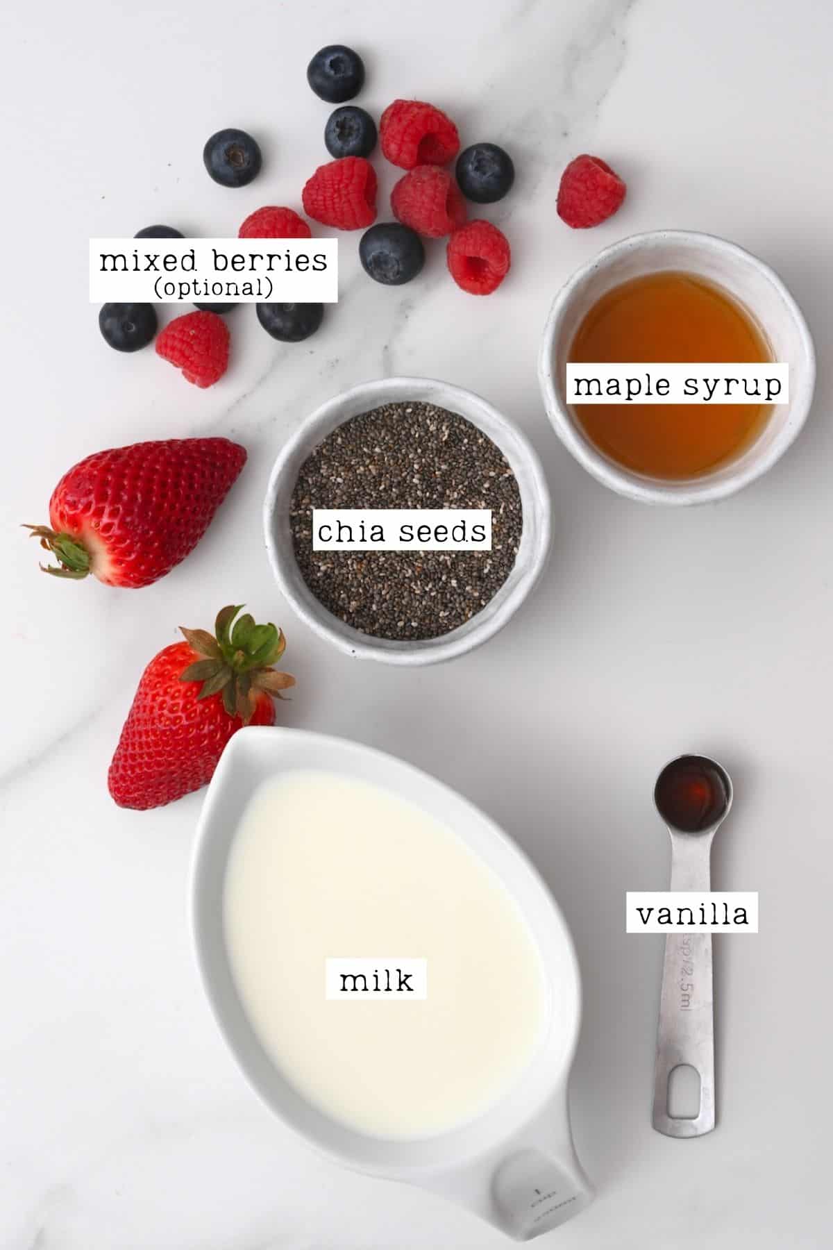 Ingredients for chia seeds