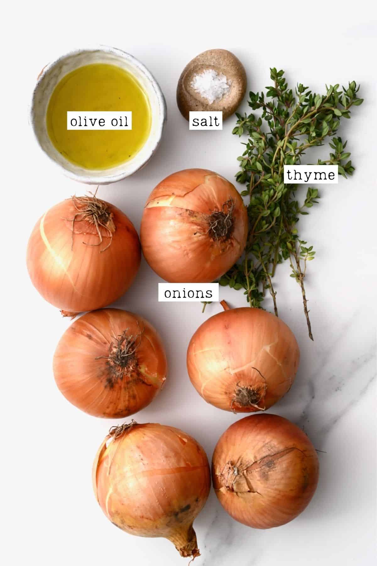 Ingredients for roasted onions