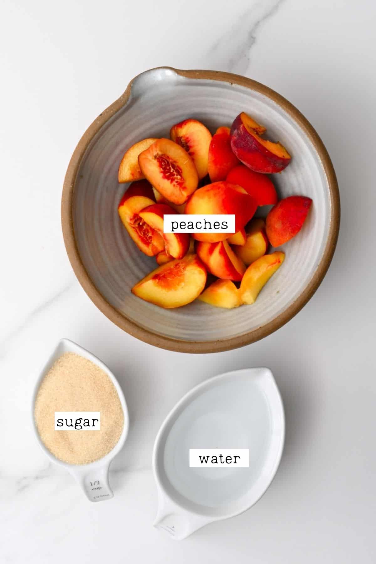 Ingredients for peach syrup