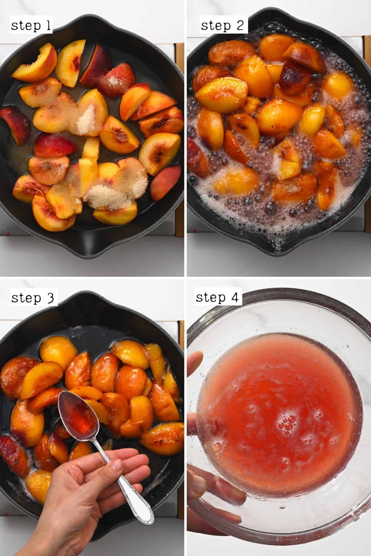 Steps for making clear peach syrup