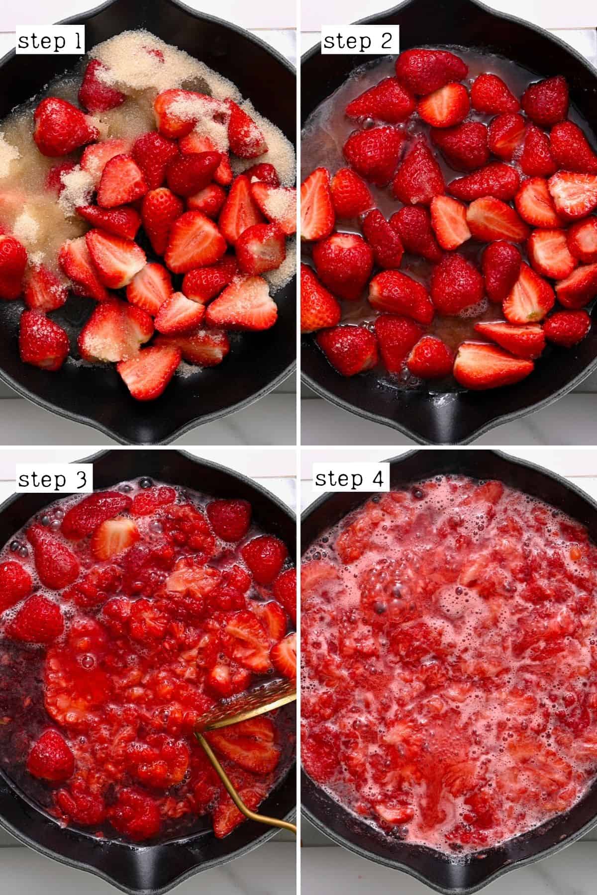 Steps for making strawberry syrup