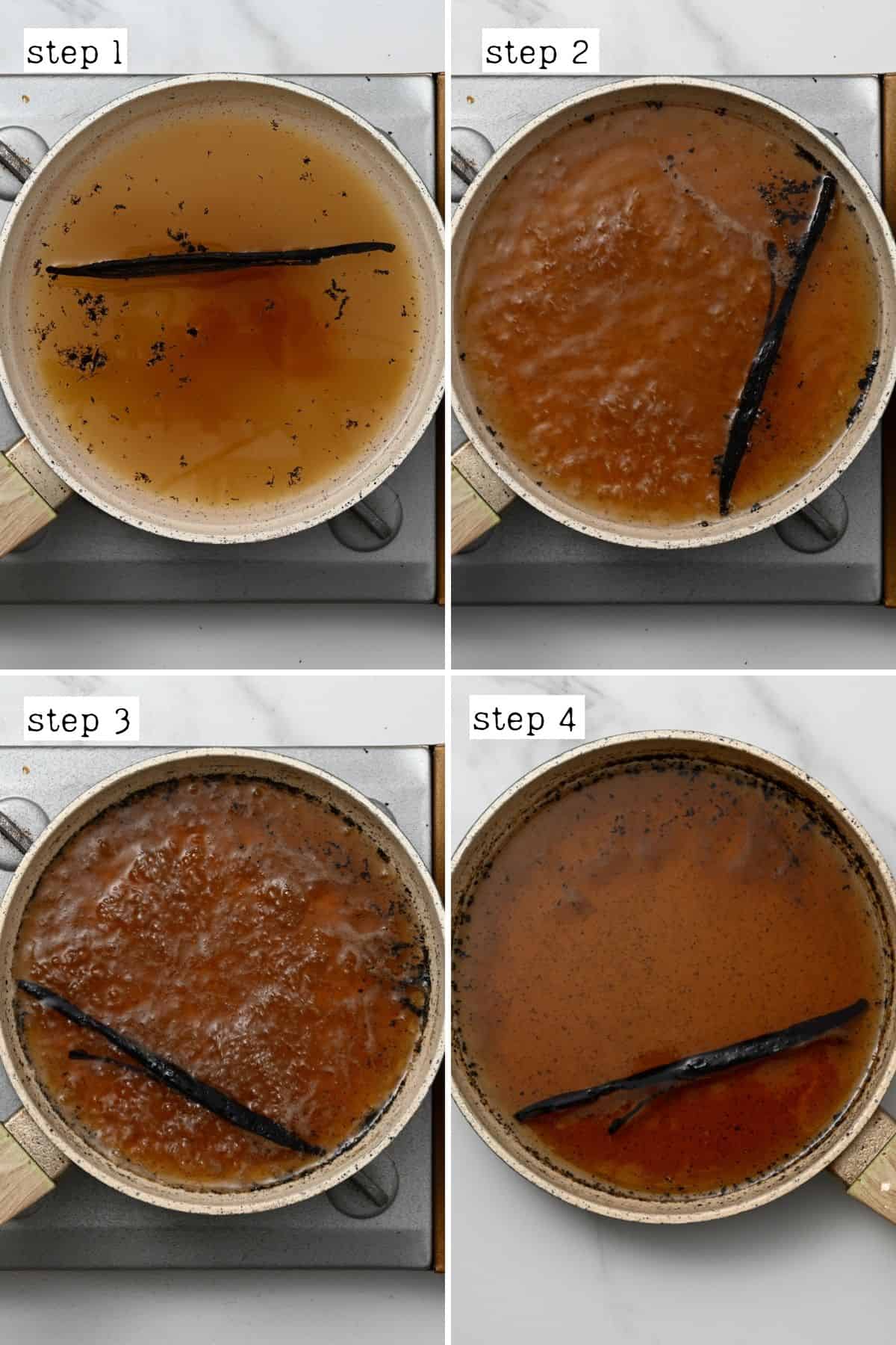 Steps for making vanilla syrup