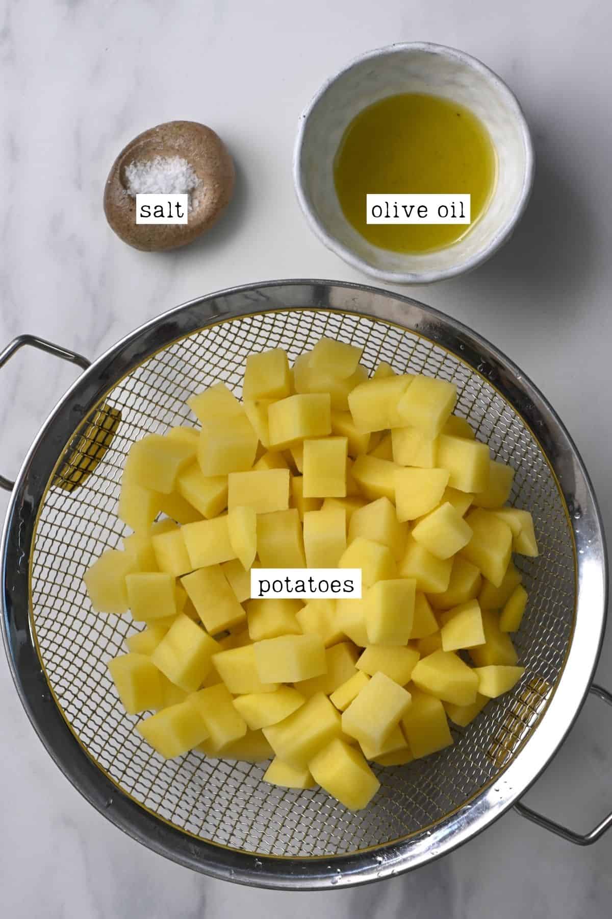 Ingredients for air fryer potatoes