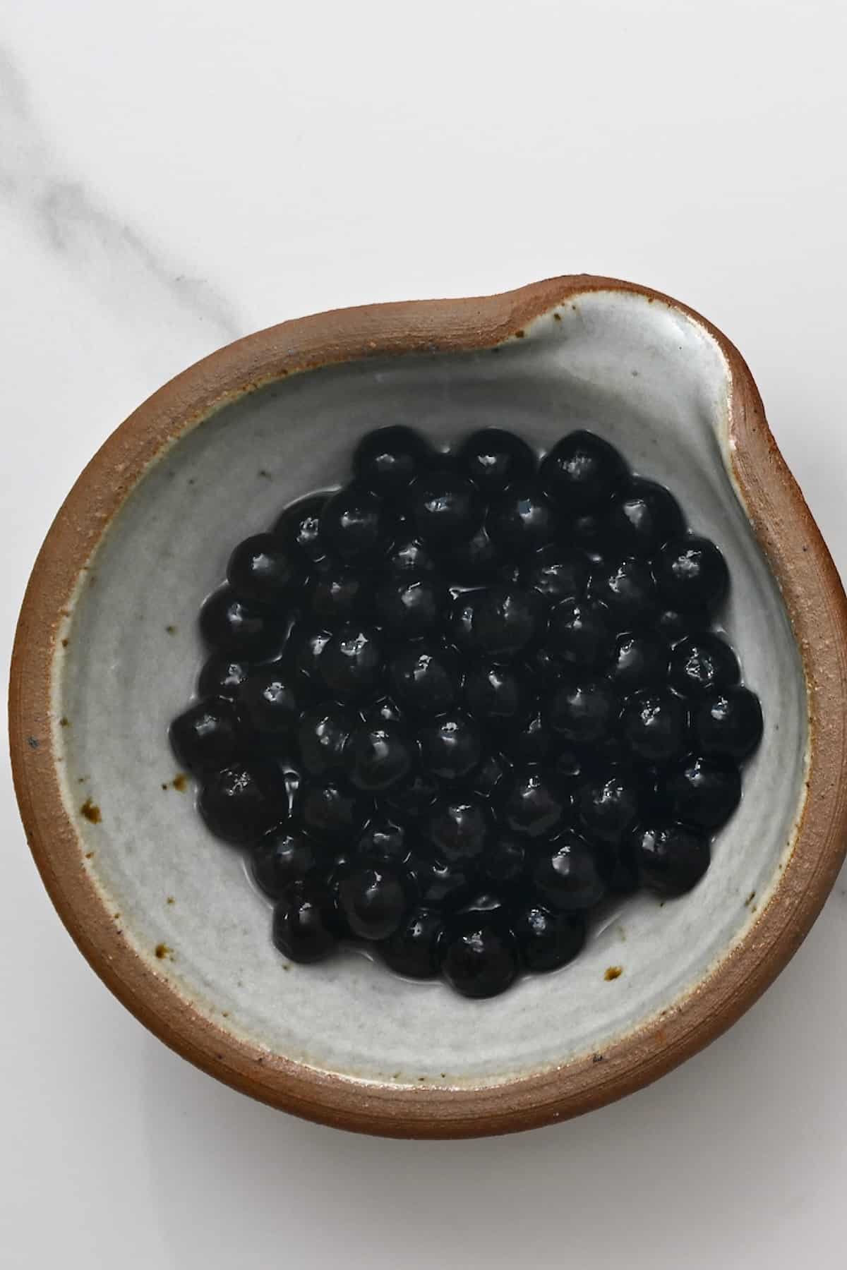 Tapioca pearls in a bowl