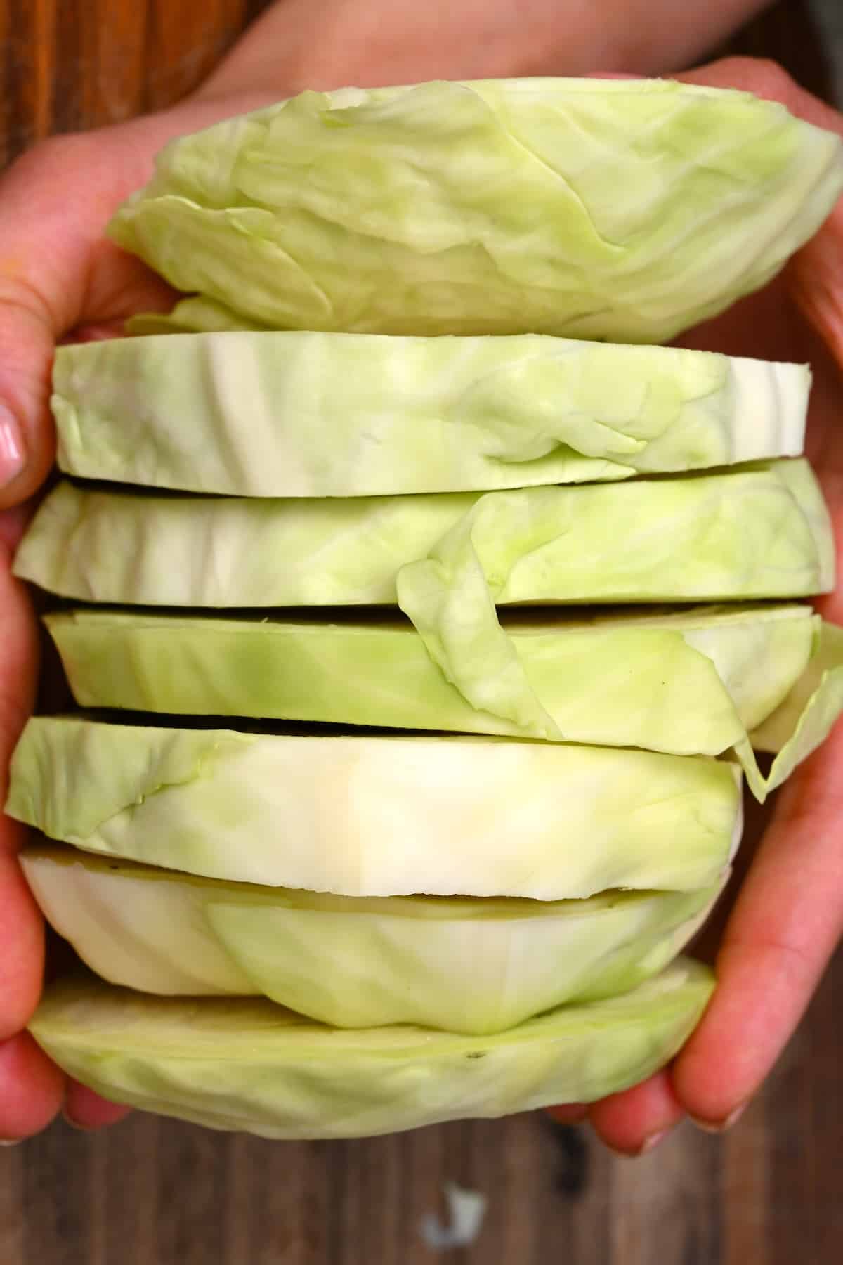 Cabbage cut into big slices