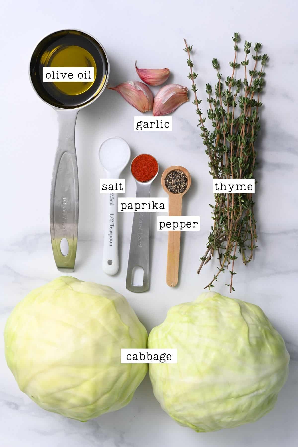 Ingredients for baked cabbage steaks