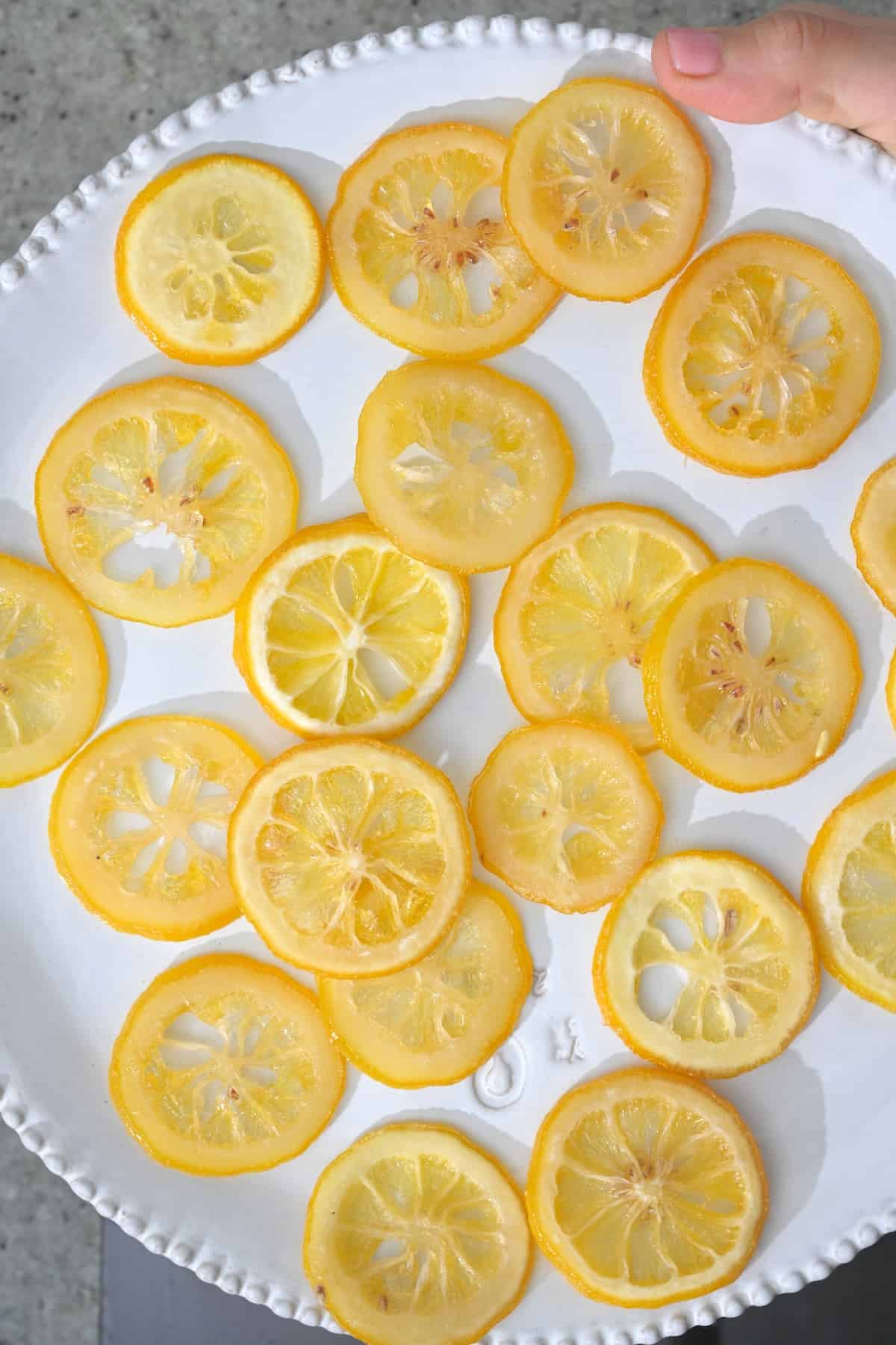 Candied lemon spread on a plate