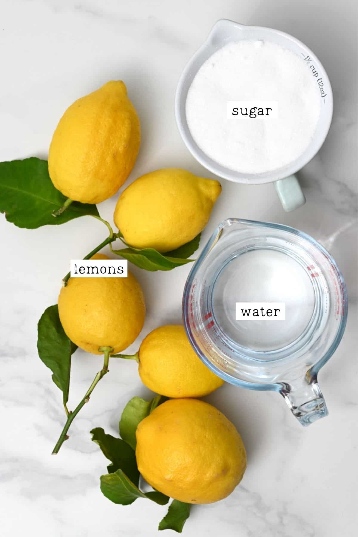 Ingredients for candied lemon slices