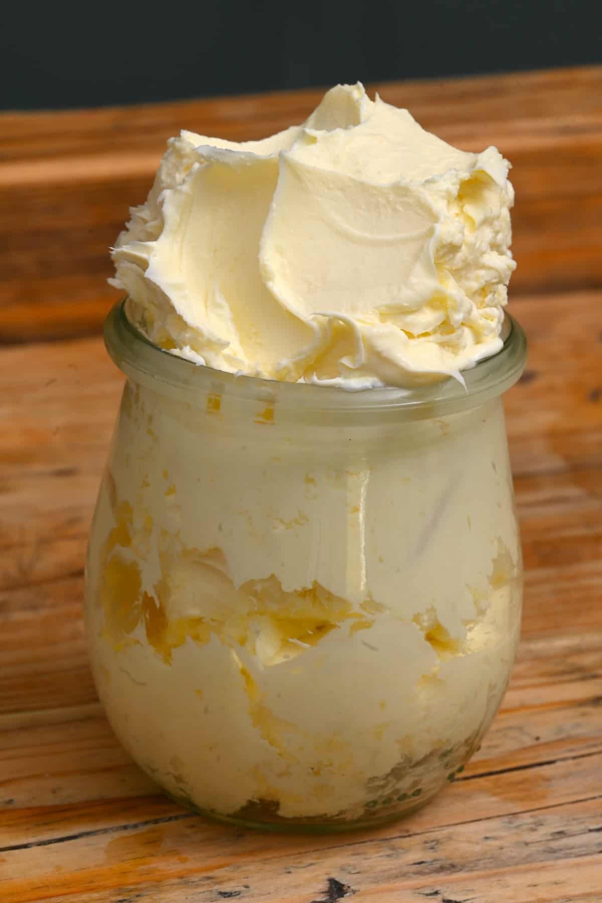 A little jar with homemade clotted cream