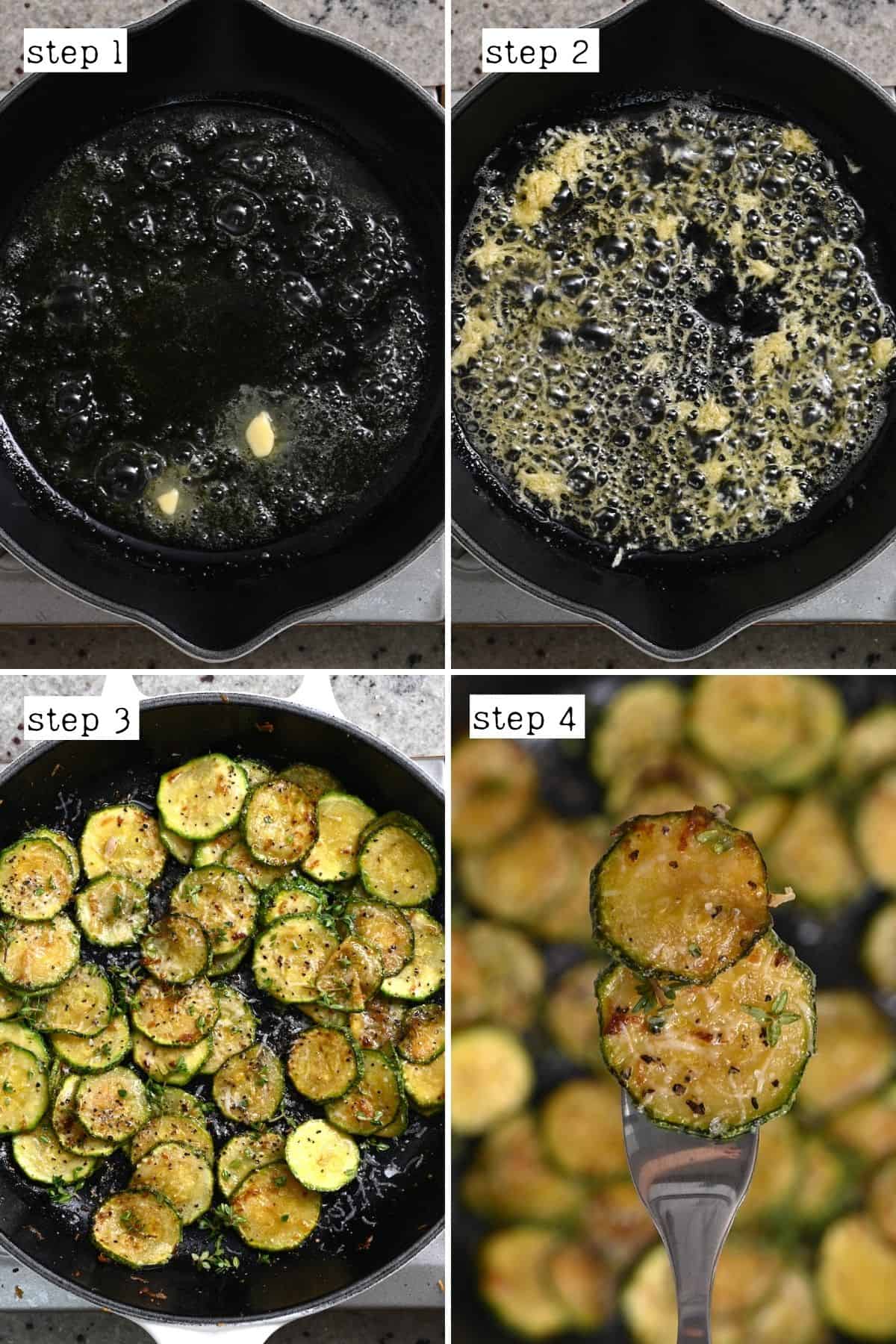 Steps for making fried zucchini with cheese