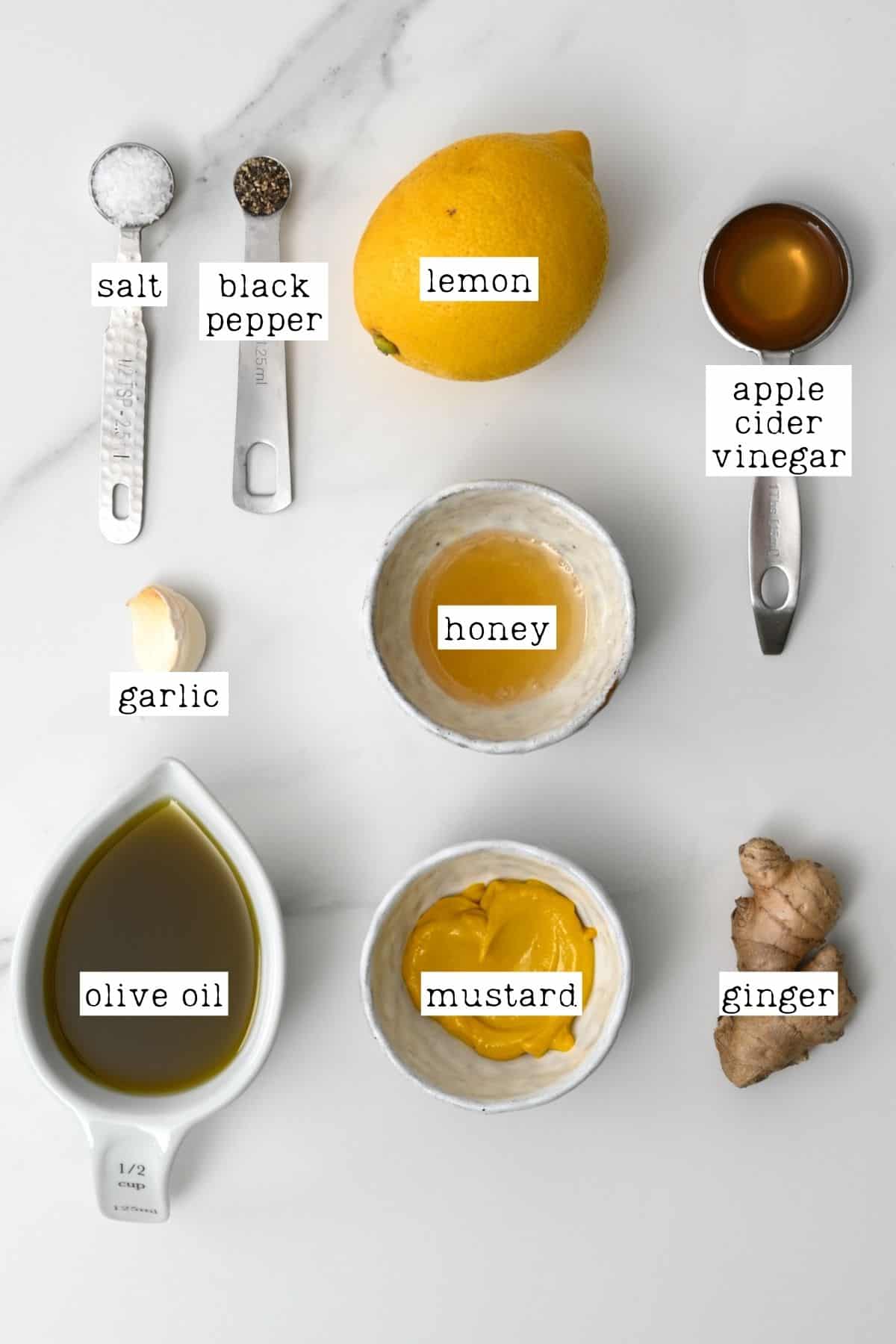 Ingredients for ginger salad dressing