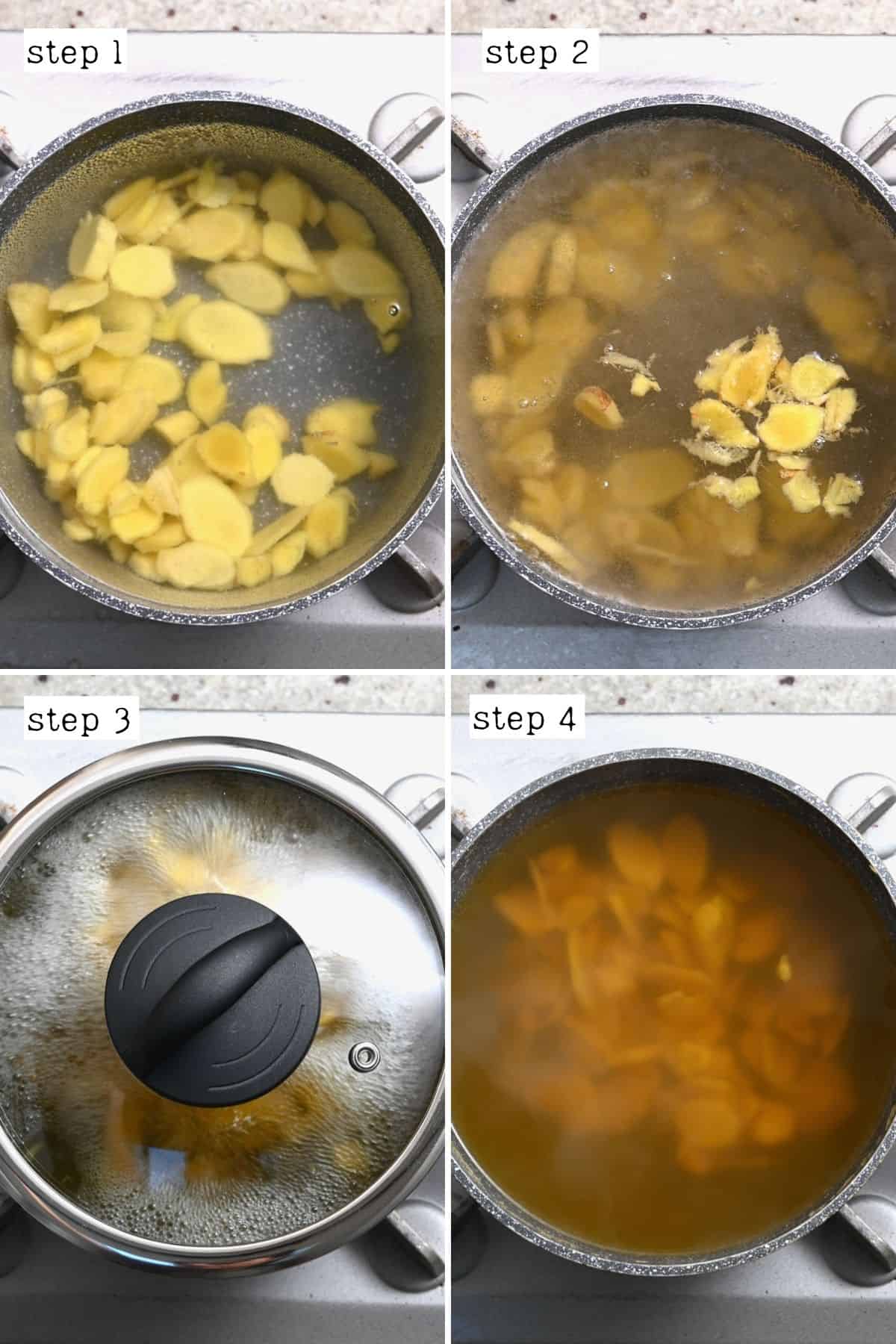Steps for making concentrated ginger water
