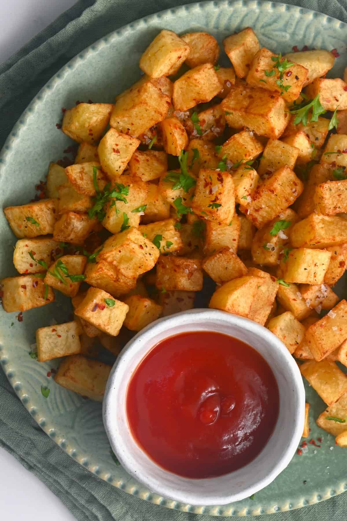 A serving of deep fried potatoes