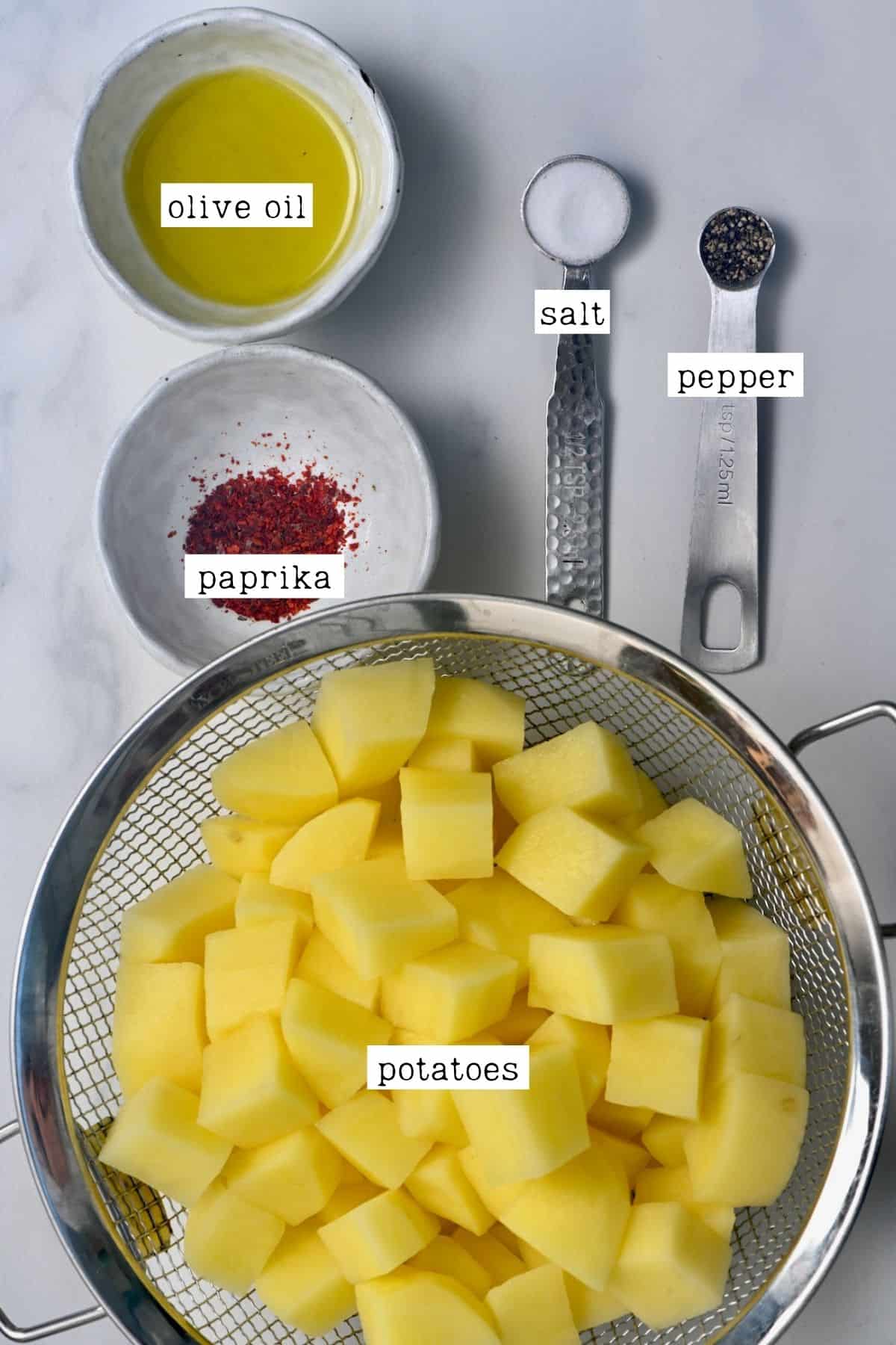 Ingredients for home fries