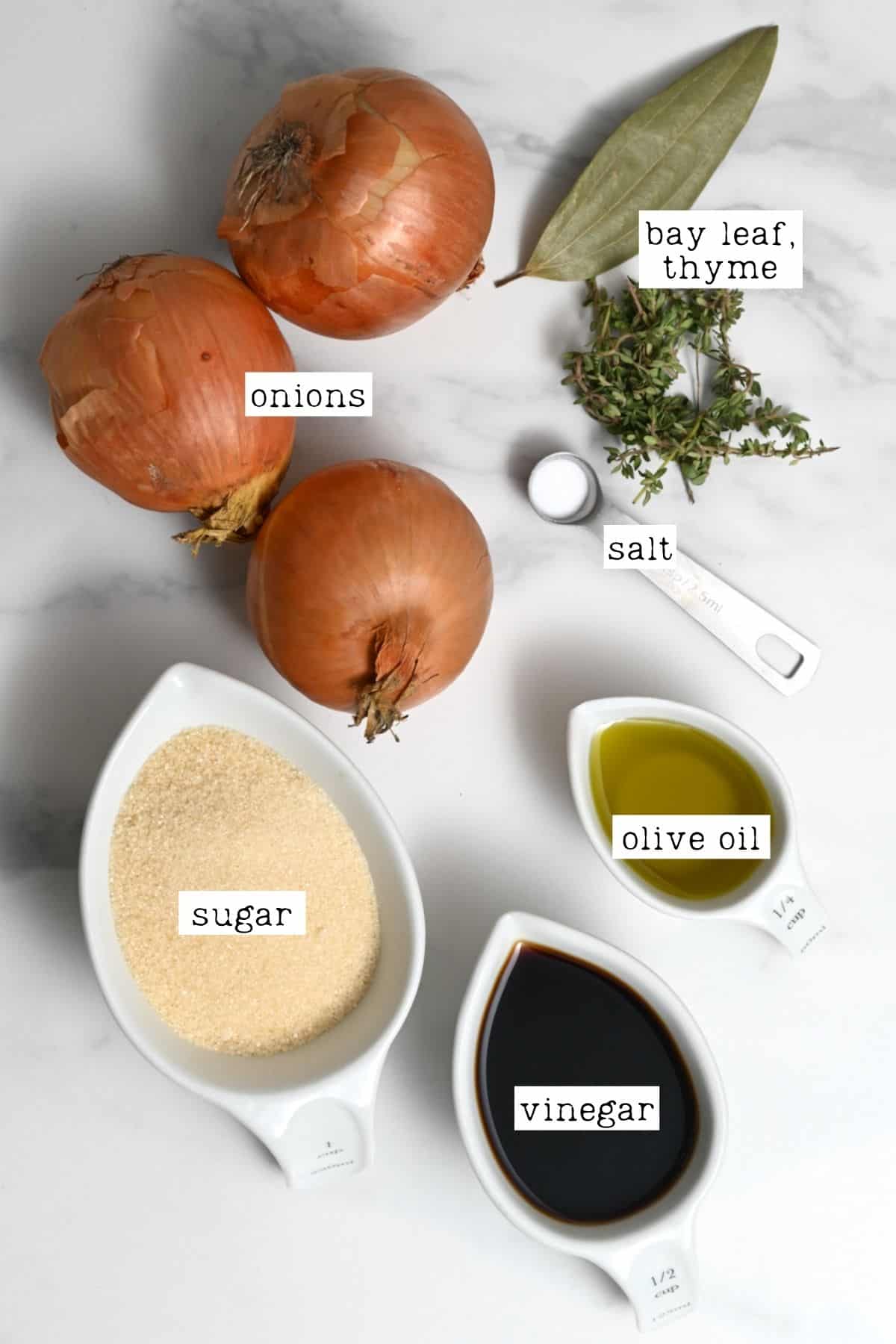 Ingredients for onion jam