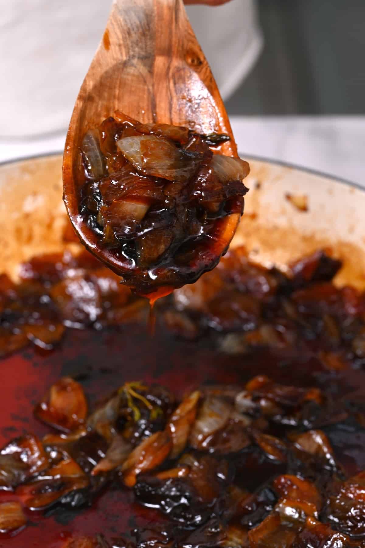 A spoonful of homemade onion jam