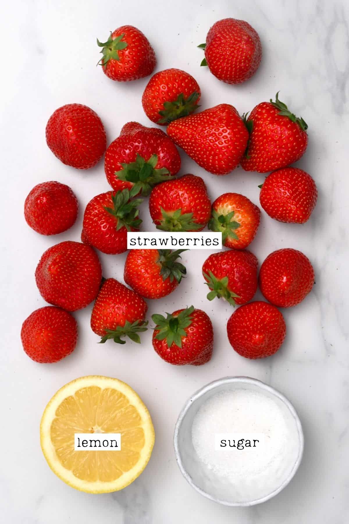 Ingredients for strawberry compote