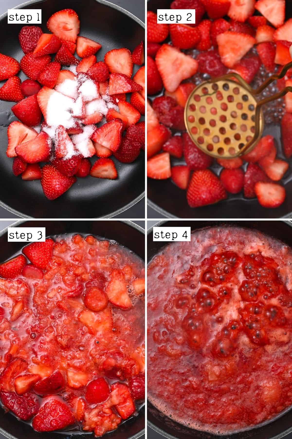 Steps for making strawberry compote
