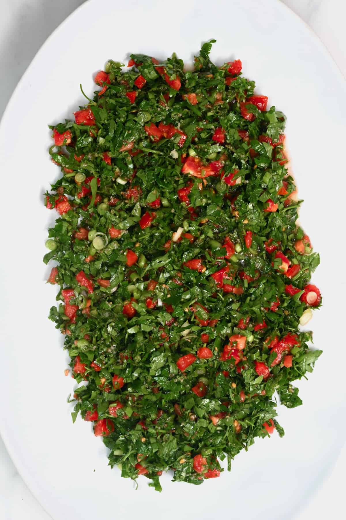 Tabbouleh salad in a large plate